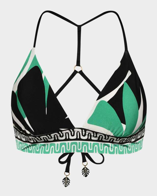 Monstera Banded Triangle Bikini Top